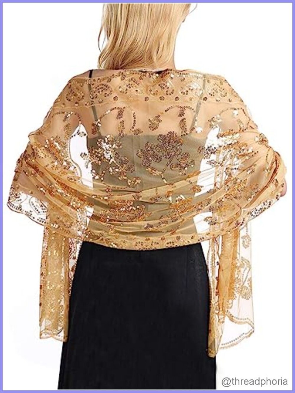 Sequin Shawl Wrap for Evening Dresses, 1920s Lace Scarf, Wedding Cape Cover Up
